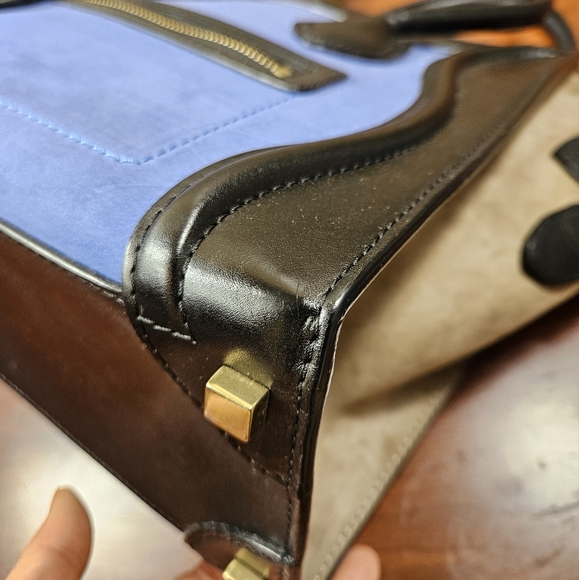 Celine Tricolor, Blue, Black and Light Blown Mini Luggage Bag - Picture 3 of 14